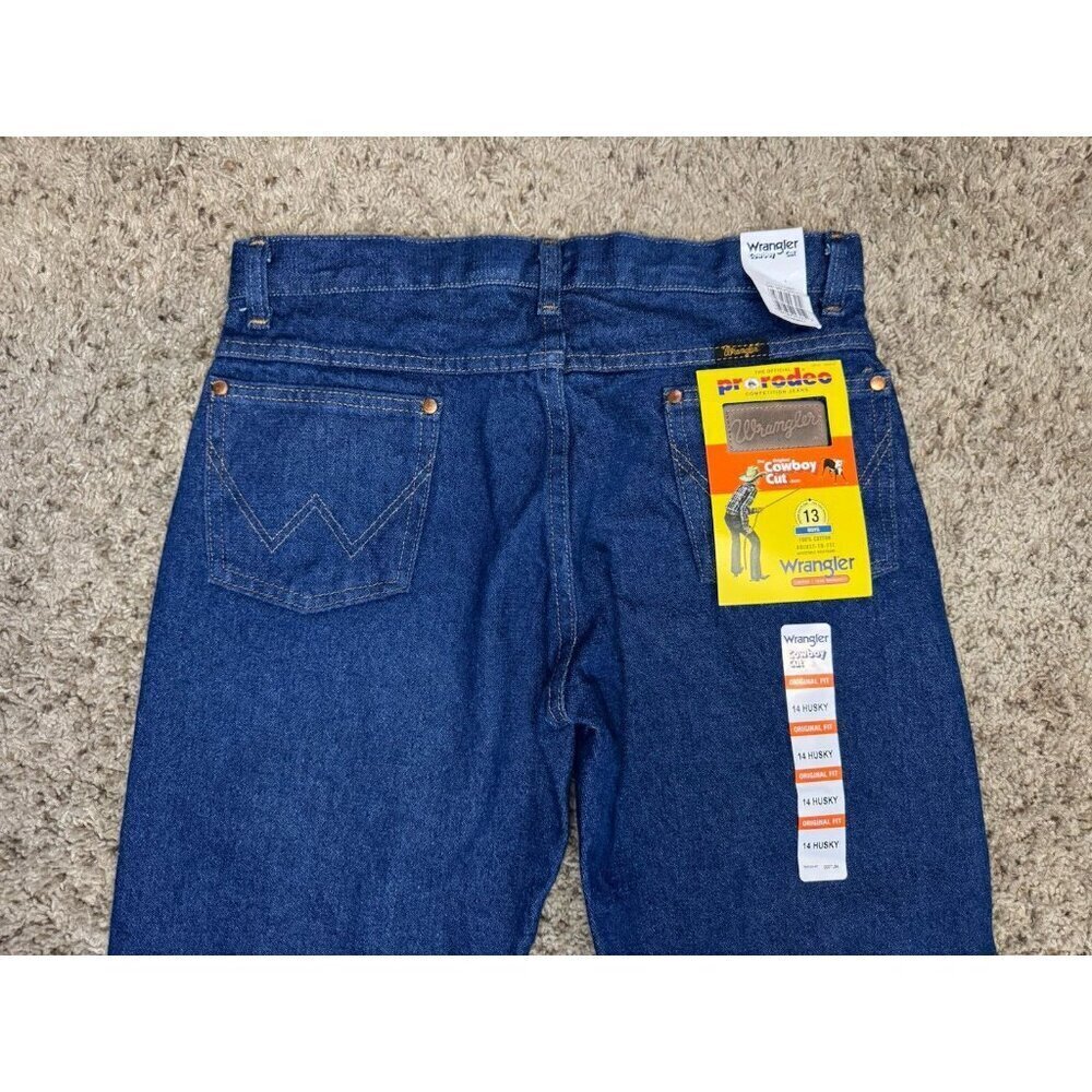 NWT Wrangler Boys Pro Rodeo Cowboy Cut Denim Jeans Original Fit Sz 14 Husky